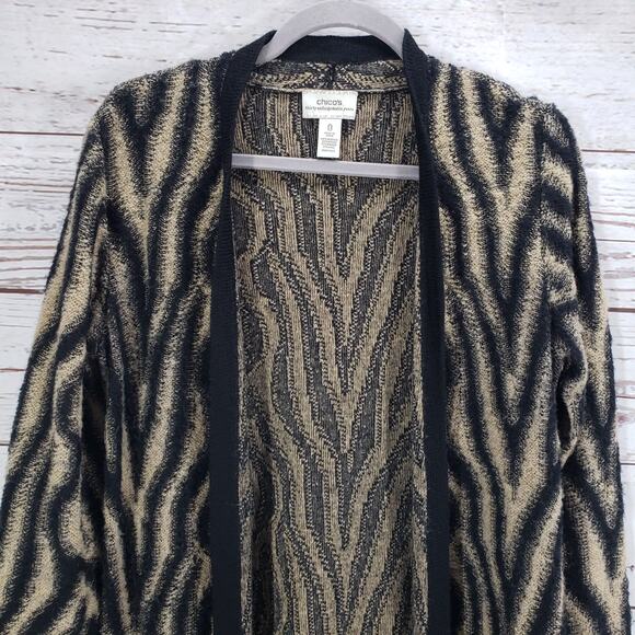 Chico's Women's Knit Wool Mohair Blend Open Front Cardigan Size 0 - Picture 3 of 12
